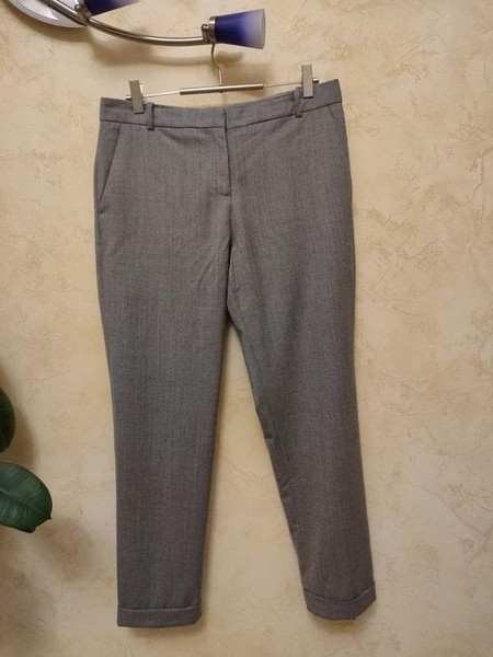 Women Jigsaw Trousers Grey Wool 36 / S / 44