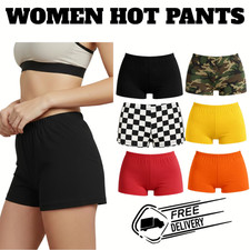 Womens Ladies Girls Neon Lycra Stretchy Sexy Hot Pants Dancing Party Shorts Gym