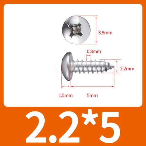 M2 M3 M4 M5-M8 Round Pan Head Phillips Self Tapping Screws A4 Stainless Steel - Picture 14 of 74