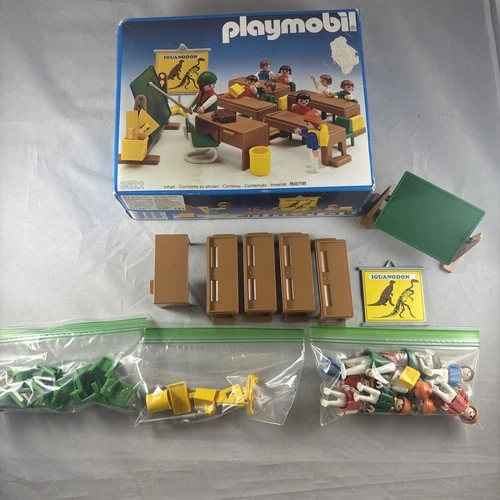 PLAYMOBIL  SCHOOL CLASSROOM TEACHER CHILDREN VINTAGE set 3522 99% Complete