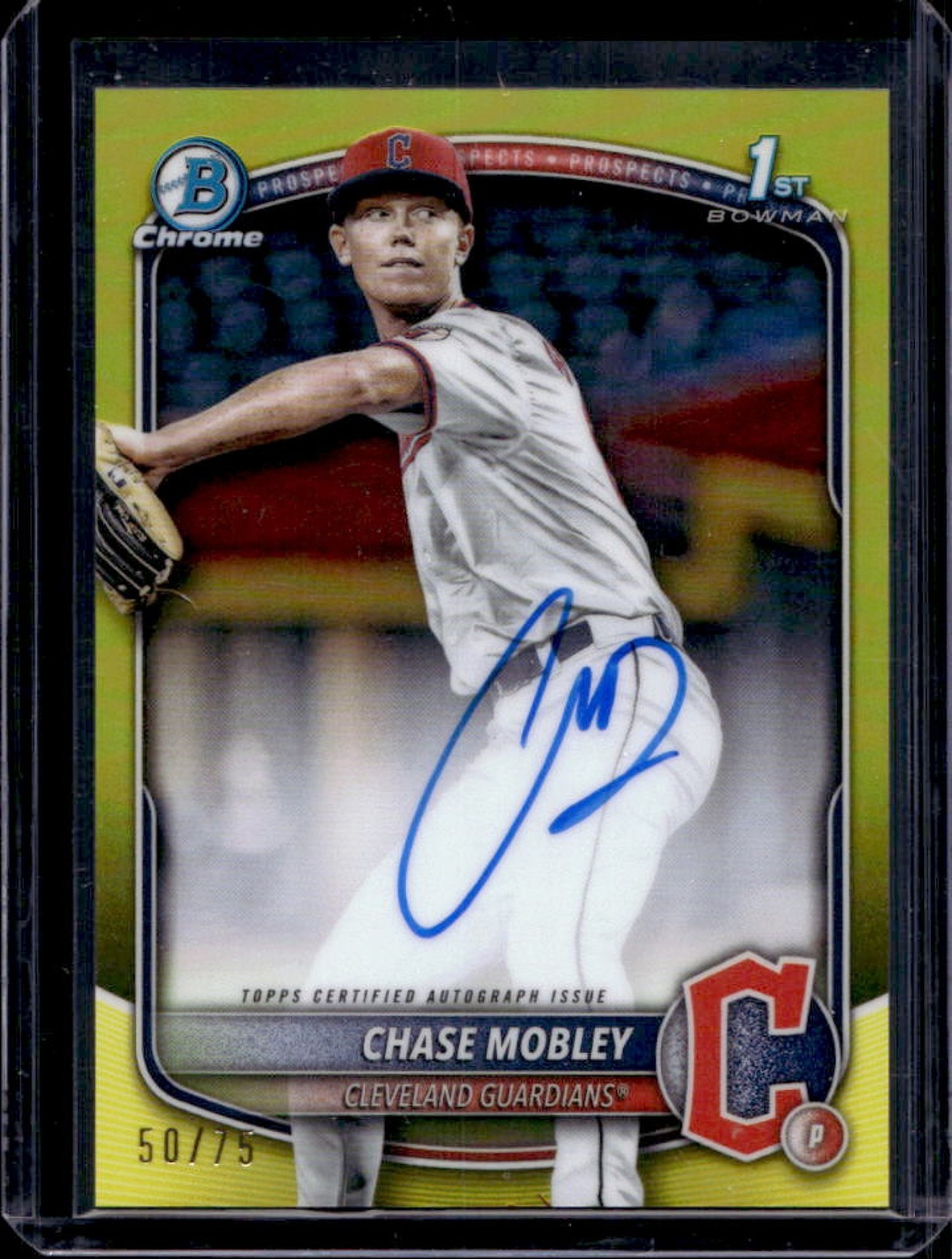 2025 Bowman Chase Mobley Chrome Auto Yellow Refractor 1st #50/75