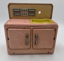 Vintage Dollhouse Pink Tin Sink. Made In Japan.