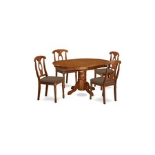 AVNA5-SBR-C Juego de Comedor 5 Piezas-Mesa de Comedor con Hoja y 4 Sillas de Cocina.
