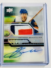 2021-22 UD Premier Patch Autographs #AVAB Anthony Beauvillier /35 Islanders