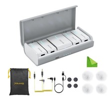 iRay DW40 Wireless Lavalier Microphone with Four Transmitters One Charging Ca...