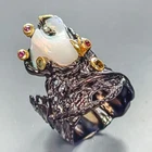 Handmade Natural Opal Ring 925 Sterling Silver Size 7 /R461732
