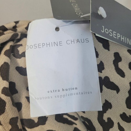 NEW Josephine Chaus XL cardigan button open ribbed stretch animal print khaki - Picture 13 of 13