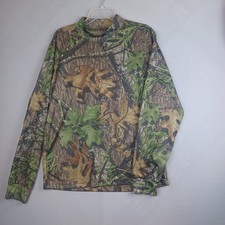 Mossy Oak T shirt Large Camo Long Sleeve Field Staff Vapor Rise