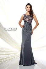 Montage by Mon Cheri Silver/Grey Long Gown, size 8