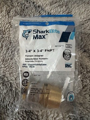 Shark Bite Max 3/4  x 3/4  FNPT Female Adapter
