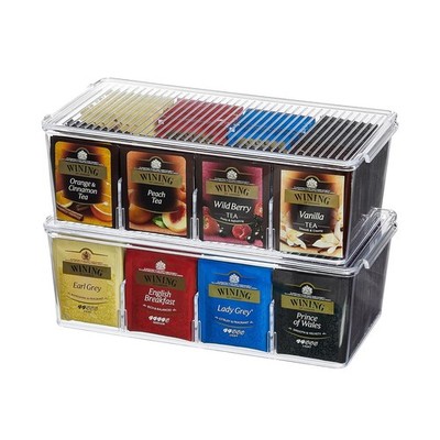 Lifewit Tea Bag Organizer with lids, Plastic Teabag Box with 16 Com... Fast Ship