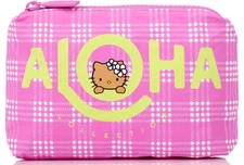 Aloha Collection Palaka Tan Hello Kitty MINI POUCH Hawaii Edition Limited - NWT