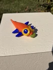 Handcrafted glass fish 6” glassblowing multicolor Blenko Style ?
