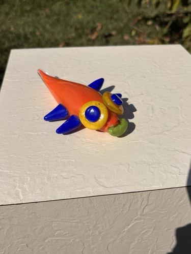 Handcrafted glass fish 6” glassblowing multicolor Blenko Style ?