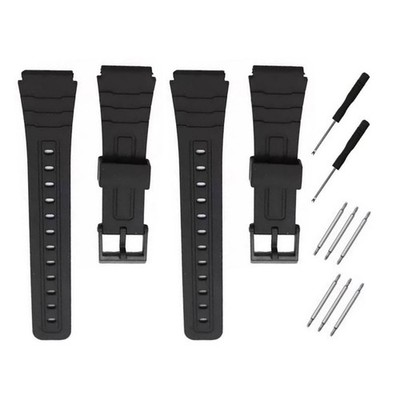 18mm Ersatz Armband Uhrenband passend für Casio F91W F-91W schwarz Kunststoff