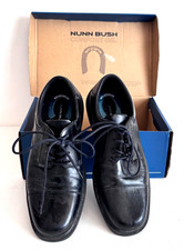 Nunn Bush Comfort Shoes Mens 9.5M Lace-Up Oxford Gell Black Leather Dress Shoe
