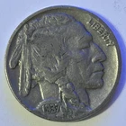 1937 Buffalo Nickel Poor Circulated Condition U.S. 5c Coin - 06