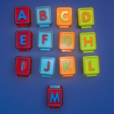 VTech Sit To Stand Alphabet Train Replacement Double Side 13 Blocks Lot Complete