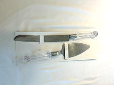 Stainless Steel Cake Knife Server Set Clear Handle Wedding Birthday Party Cut