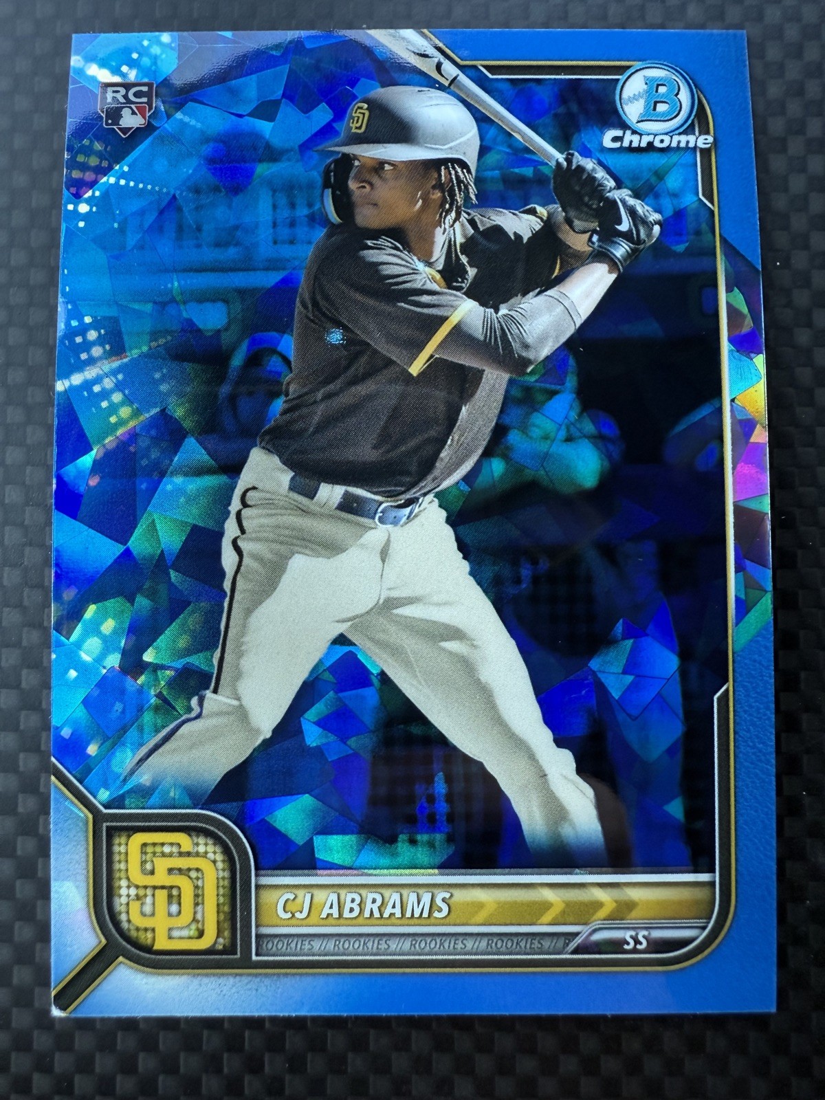 2022 BOWMAN CHROME SAPPHIRE #12 CJ ABRAMS RC PADRES 🔥⚾️ 🔥⚾️ 🔥⚾️