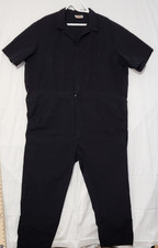 Vtg Dickies Jumpsuit One Piece Coveralls Short Sleeve Work Black Sz 50 Mechanic