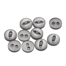 10pcs Grey Round Sewing Buttons 9mm Resin 2-Hole Fish Eye Craft Button