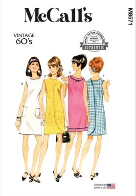 Schnittmuster Shiftkleid 60er Jahre McCalls mc8571 34-52