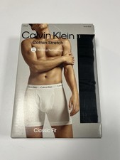 Calvin Klein Cotton Classics Men's Boxer Briefs - Black, Size M, Pack of 3