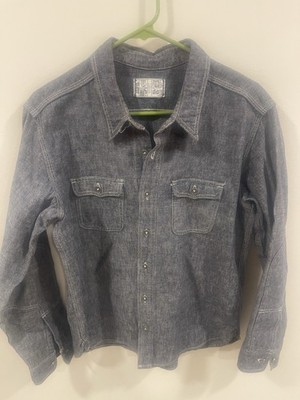 Left Field NYC Dust Bowl Workshirt Nihon Menpu Linen/Cotton Selvedge Chambray L
