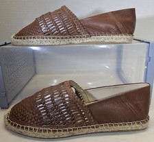 Sam Edelman Women's Pen/Woven Brown/Chestnut Leather Espadrille Flats Shoe Sz 9M