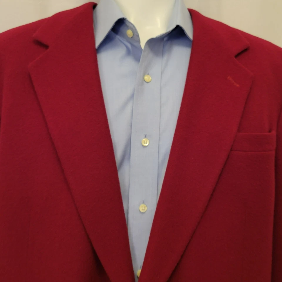 Putzer's Big & Tall sport coat mens 48XL red 100% camel hair VTG blazer 50 - Image 3 of 4