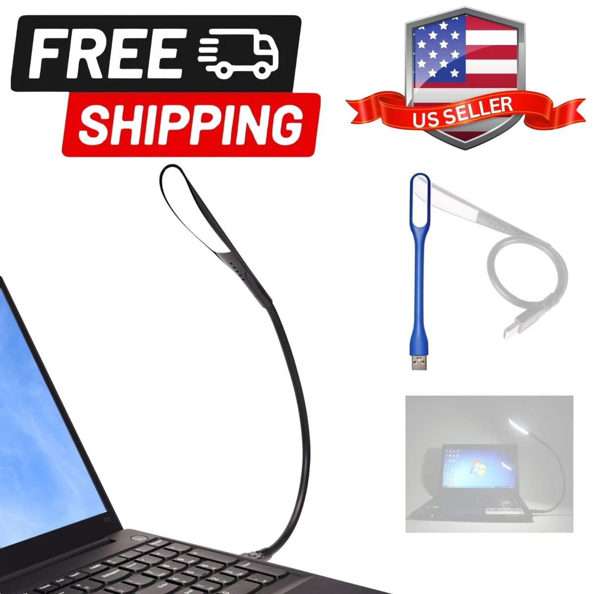 Lámpara USB Para Teclado De Portátil - Flexible, LED Blanco, Se Conecta Al Puerto USB, Ideal Para Trabajar O Jugar De Noche