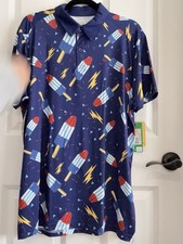 Tipsy Elves Men's Blue Bomb Popsicles Golf Shirt