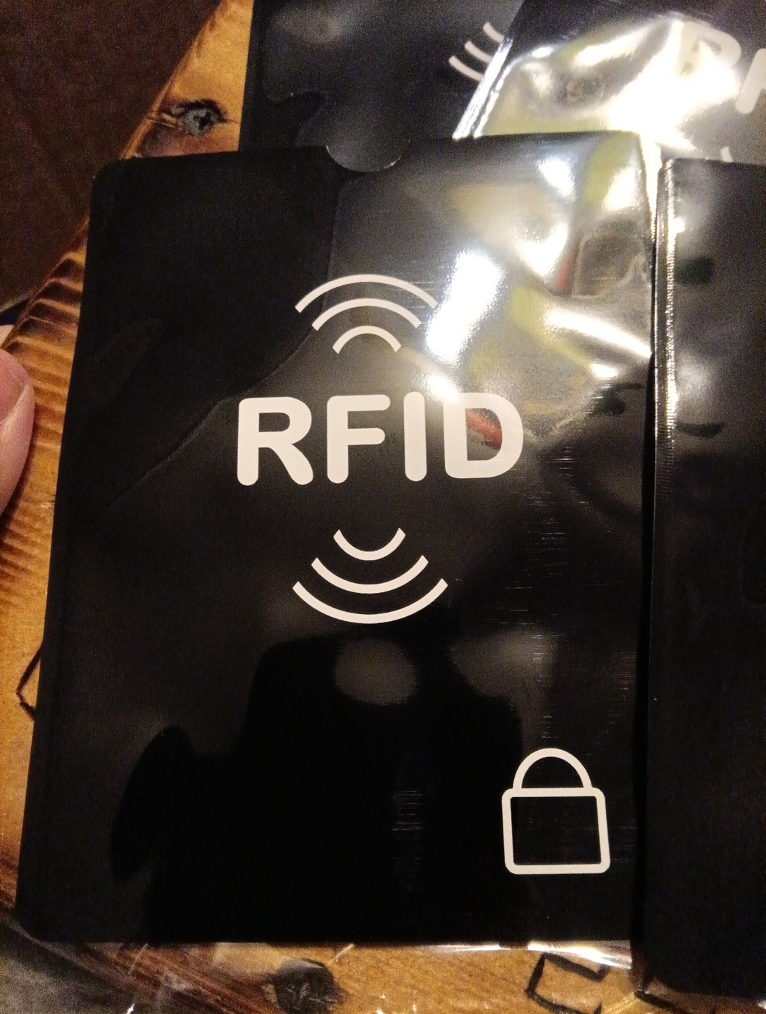 6X RFID Blocking Sleeve NFC Anti Scan ID Passport Holder Case, Black