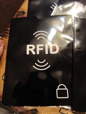6X RFID Blocking Sleeve NFC Anti Scan ID Passport Holder Case, Black