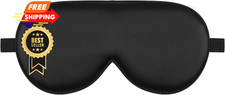 Silk Sleep Mask, Eye Mask for Sleeping, Adjustable 1 Count Pack of 1 , Black