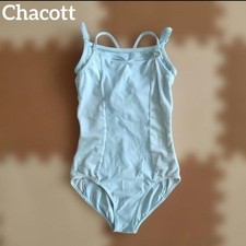 Chacott Girl's Light Blue Leotard with Heart Charm, Princess Line, Adjustable