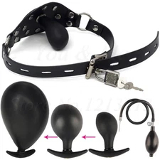 Expander Silicone Plug Inflatable Big  Mouth Ball Gag Bondage BDSM
