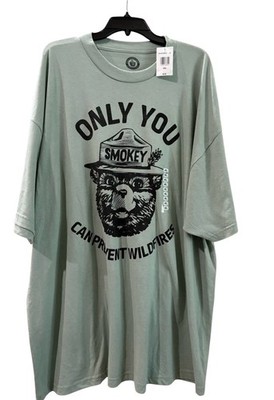 Smokey The Bear Only You Can Prevent Wildfires Graphic Tee Shirt Green 4XL NWT