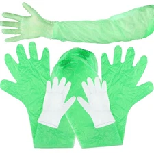 100 Pcs Field Dressing Gloves Deer Hunting Extra Long Disposable Glov...