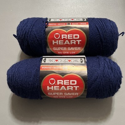2 Skeins Of 0387 Soft Navy 7 oz ART. E300 Red Heart Super Saver