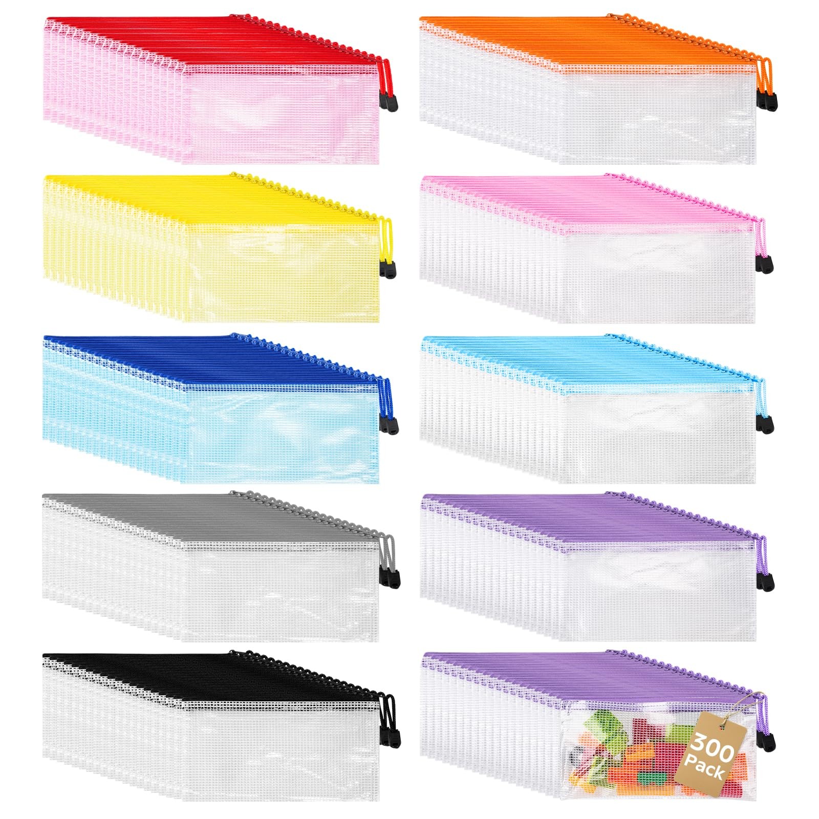 Pouch - 9.5 X 4.5 Inch 10 Color Bulk Clear Wate...