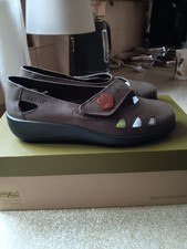 Image of Ladies Hotter Leather Bliss Shoes Touch Fastening Closure Square Toe
