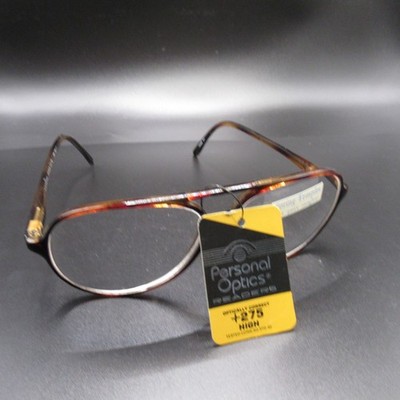 Personal Optics Readers +2.75 Eyeglass Frames Tortoiseshell Spring Temples DP