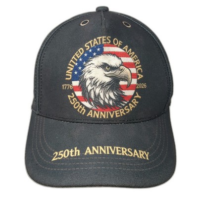 Gray Snapback Hat One Size USA 250th Anniversary Eagle Flag 1776 2026 Patriot