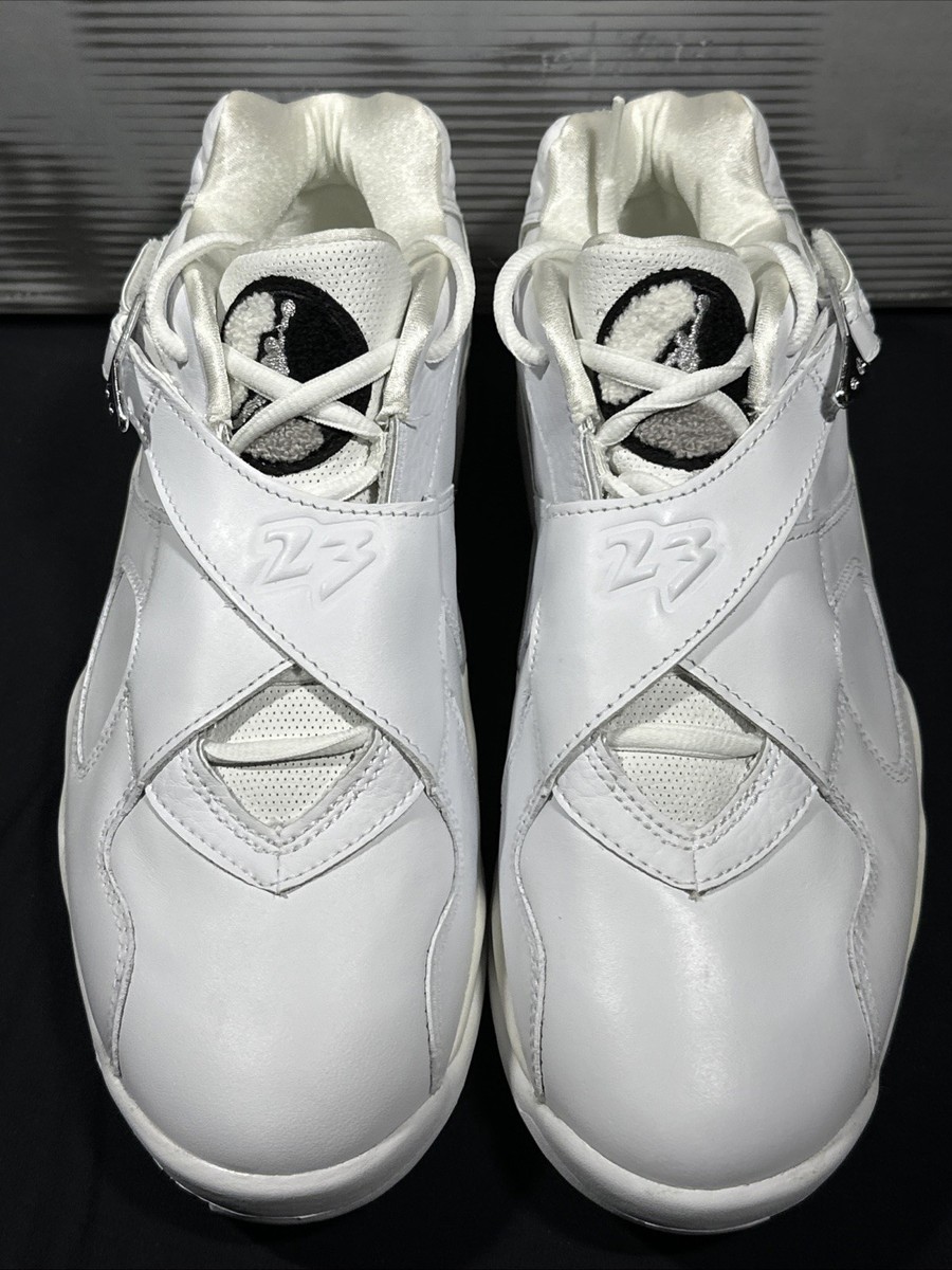 Size 9.5 - Air Jordan 8 Retro 2003 Low White Metallic Silver for