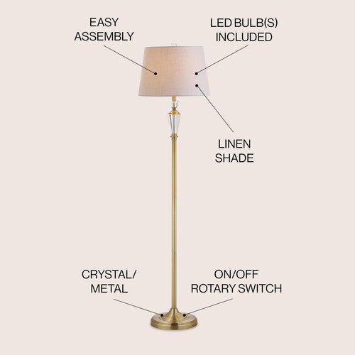 JONATHAN Y JYL2029A Harper 61" Crystal/Metal LED Floor Lamp Contemporary------ - Picture 9 of 9