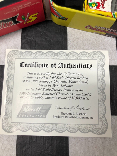 Terry Bobby Labonte #5 #18 Car Set in Tin Interstate Batteries Kellogg's 1:64 - Picture 4 of 4