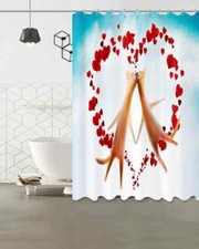 Loving Hands Waterproof Bathroom Polyester Shower Curtain Liner Water Resistant