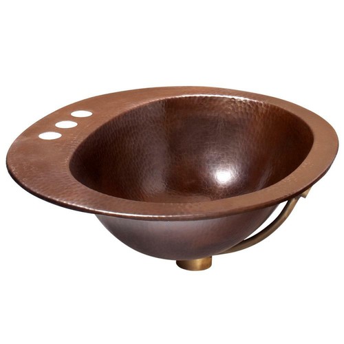 lavandino bagno sinkology 20 pollici rubinetto ovale drop-in fori rustico rame invecchiato - Foto 3 di 9